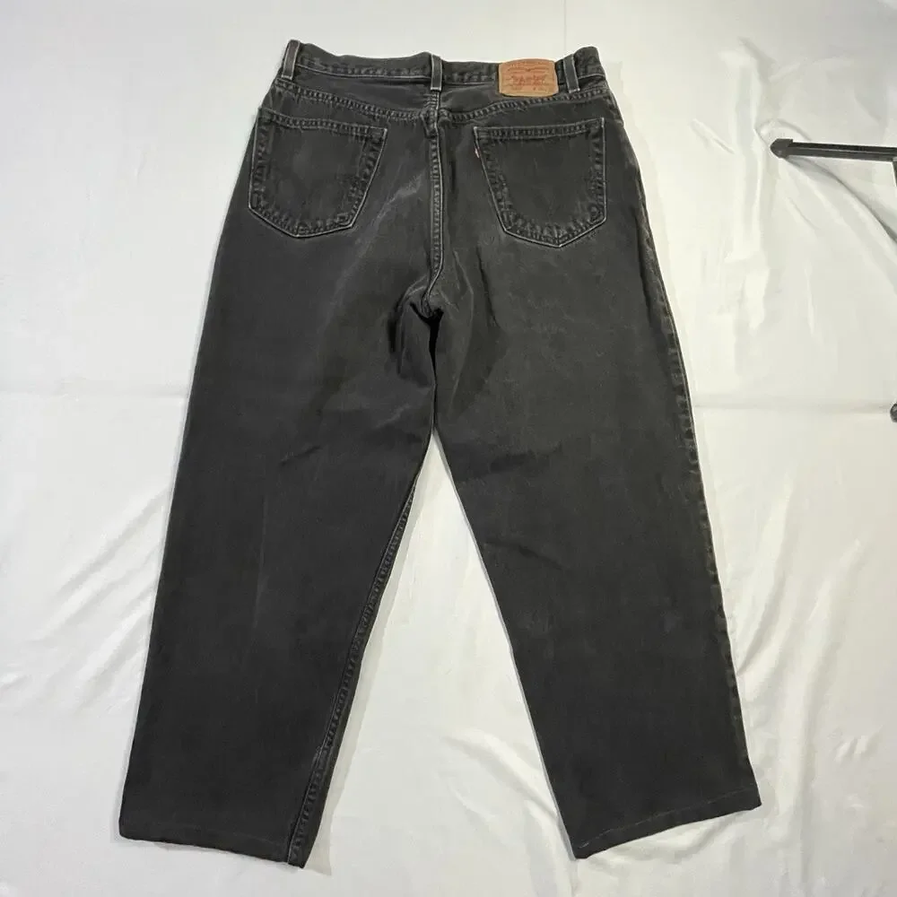 Vintage Levis 560 Black Jeans 36x30 Mens Actual 34x27 Loose Tapered Y2K